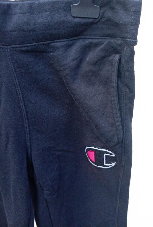 Champion Black Jogger Sweatpants with Logo Patch - Small