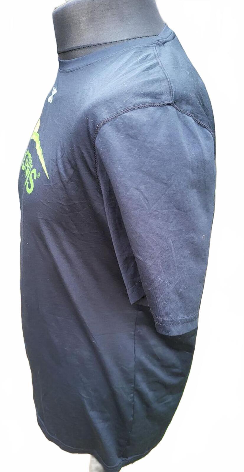 Under Armour Medium Grey Gym Tee - Green Sun Logo Graphic