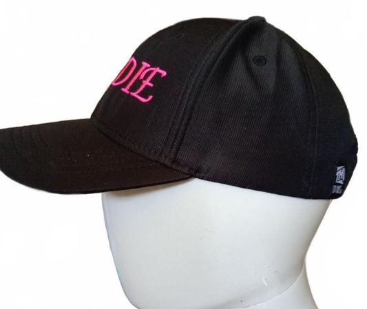 Top Hat BIRDIE Baseball Cap – Black/Pink Embroidery – Adjustable Golf Hat