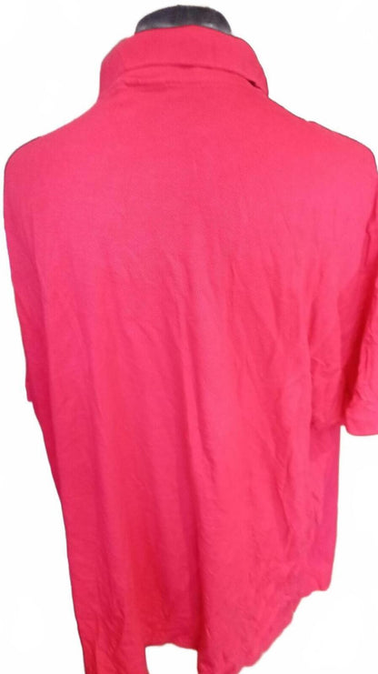 Lacoste Red Short Sleeve Polo Shirt with Logo - Size 11 - 2XG