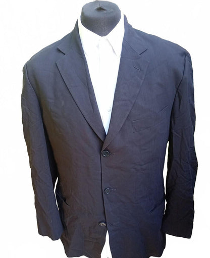 Vintage 90s Hugo Boss Made in USA Black Single Breasted Blazer Jacket UK 42R