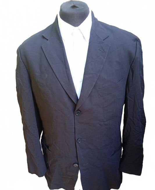Vintage 90s Hugo Boss Made in USA Black Single Breasted Blazer Jacket UK 42R