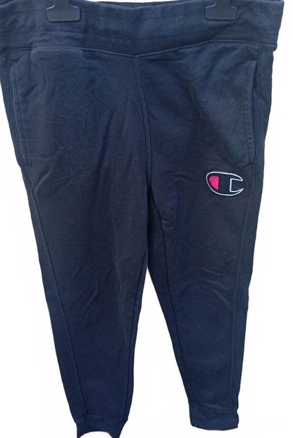 Champion Black Jogger Sweatpants with Logo Patch - Small