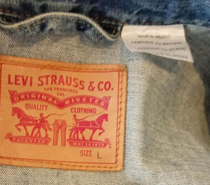 Levi's Men's Denim Trucker Jacket Size L Blue 4-Pocket Jean Coat 72334 - 23" P2P