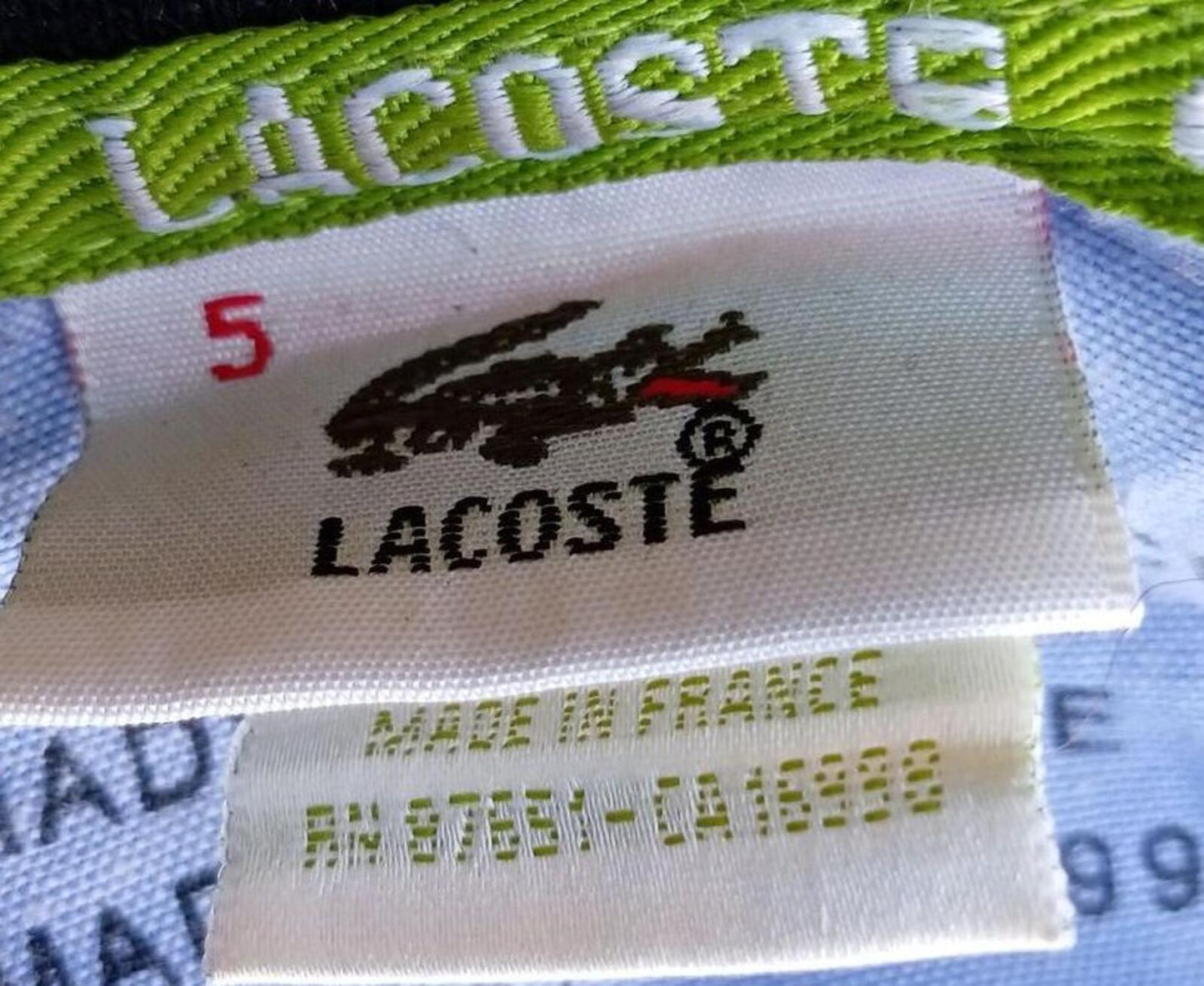 VINTAGE 90s Lacoste Made In France Polo Shirt Black Mens Size 5 Large L