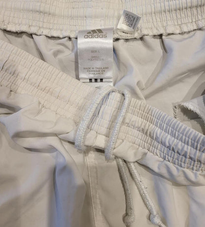 Adidas White Polyester Shorts Size L