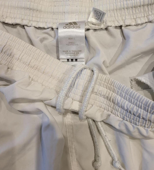 Adidas White Polyester Shorts Size L