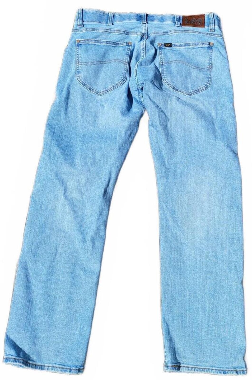 Lee Men's Regular Fit Straight Leg Jeans 34x30 Blue Denim Stretch WM2-20F