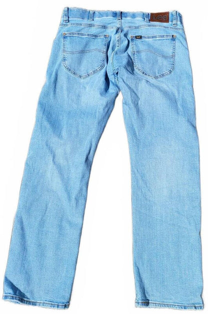 Lee Men's Regular Fit Straight Leg Jeans 34x30 Blue Denim Stretch WM2-20F