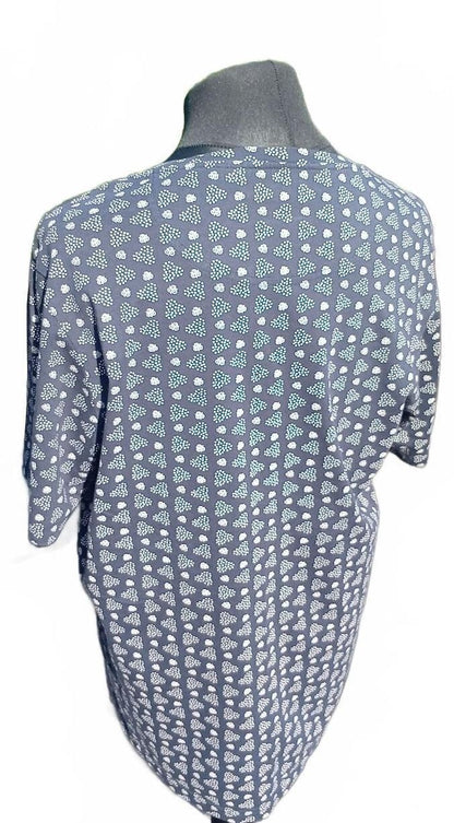 Men's Navy Blue Patterned Farah T-Shirt with Chest Pocket - XL 23" P2P