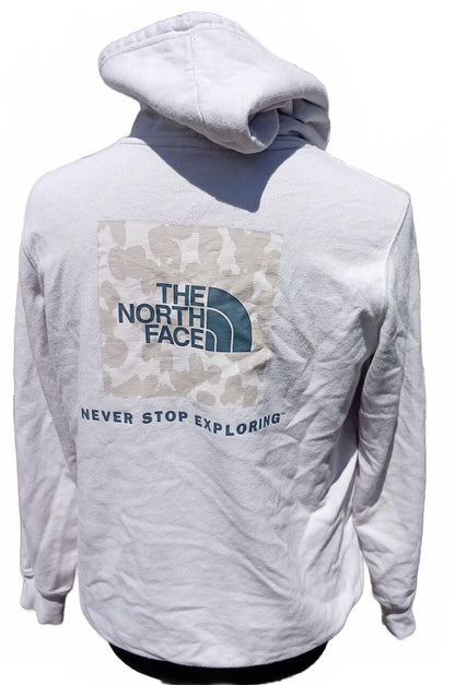 The North Face Hoodie – Large – 23" P2P – White/Grey – Soft Cotton – VGC