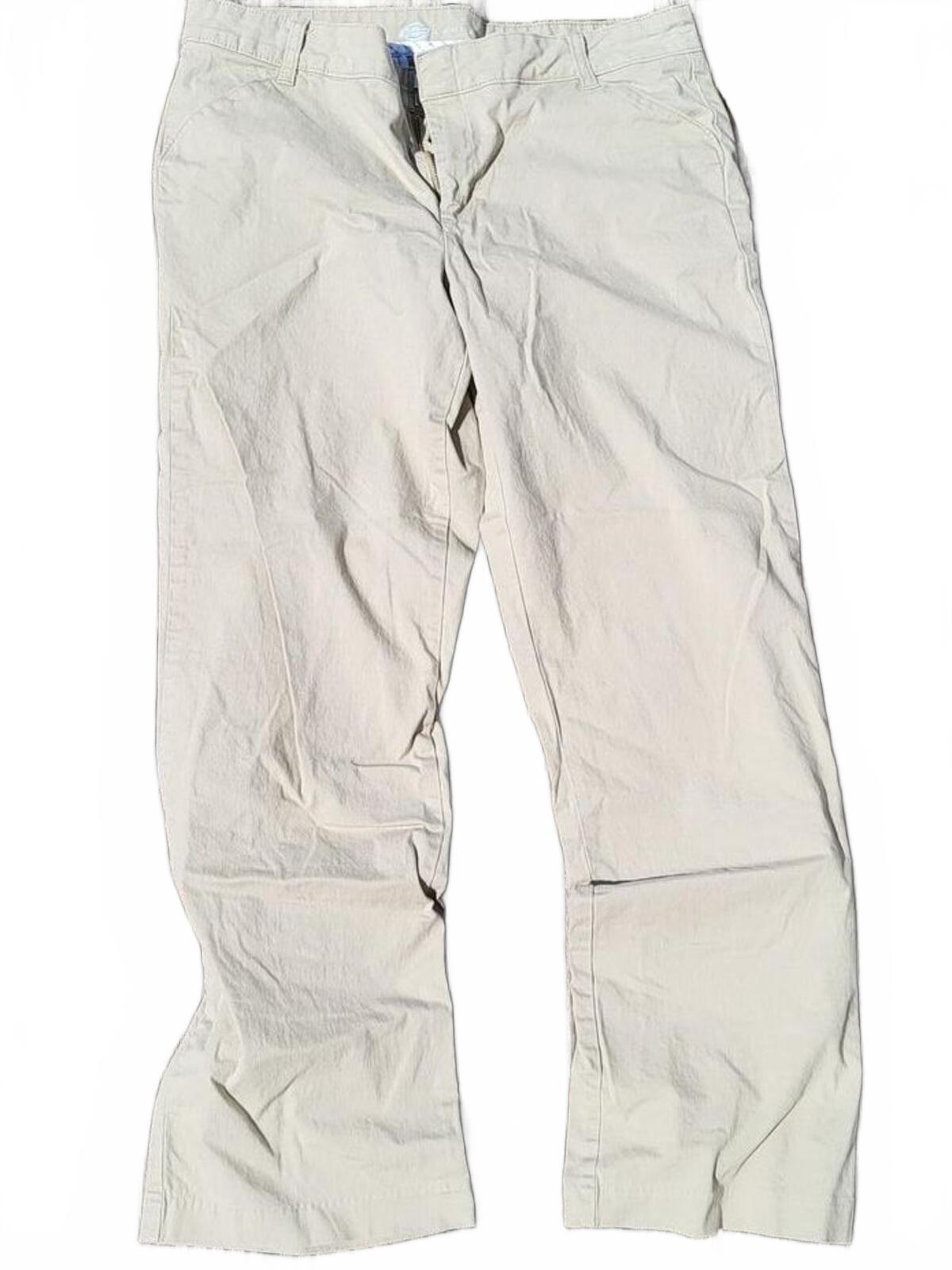 Dickies Women's Straight Leg Workwear Trousers 14R Beige Khaki (W36 L30) - 90s