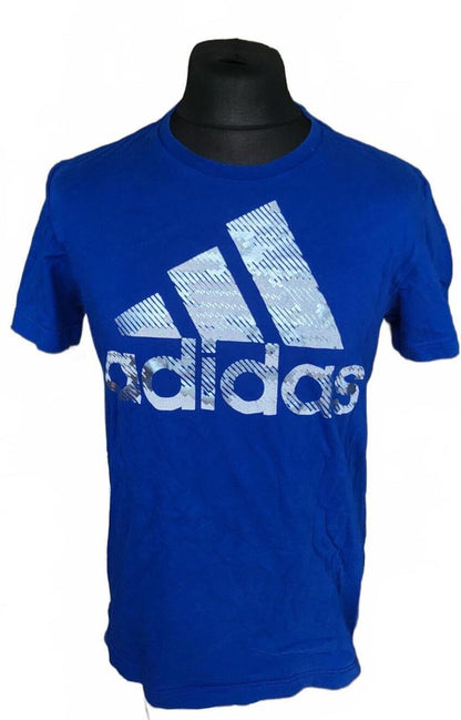 Adidas Blue Logo Graphic T-Shirt - Medium