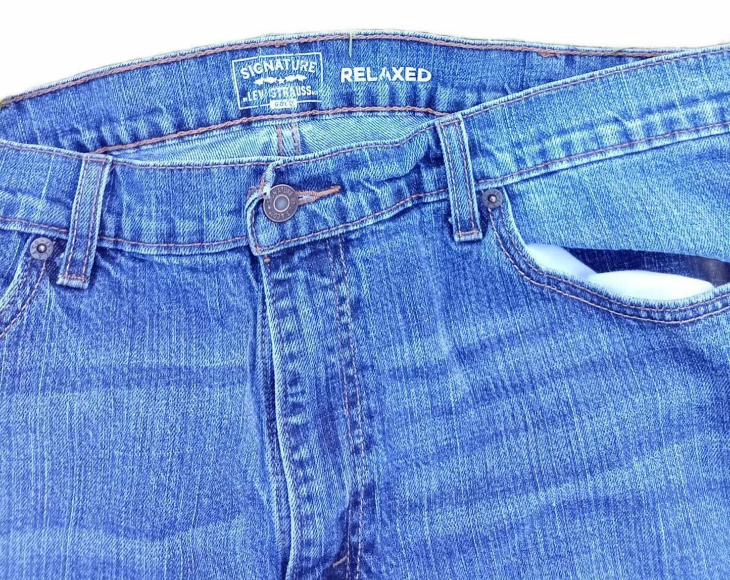 LEVI STRAUSS Signature Mens Blue Jeans W40 L32 Straight Leg Denim 40W 32L