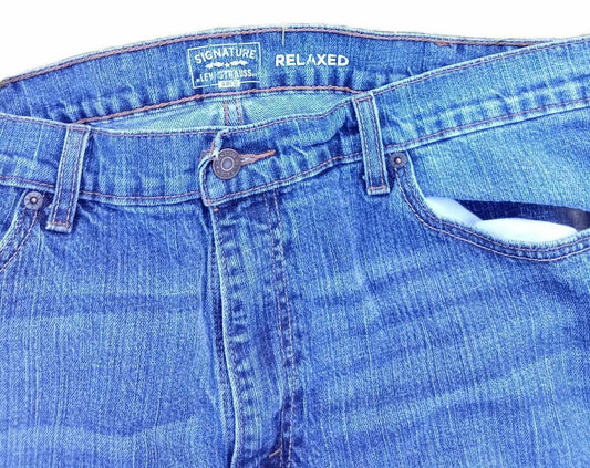 LEVI STRAUSS Signature Mens Blue Jeans W40 L32 Straight Leg Denim 40W 32L