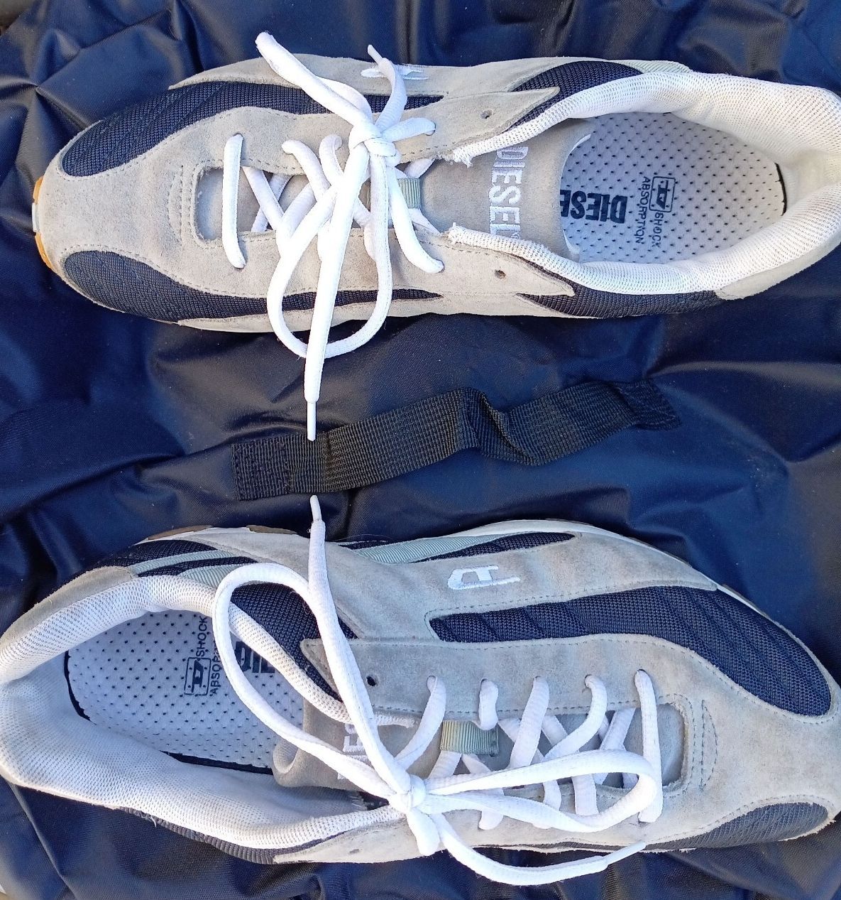 Diesel Libra Mens Trainers Size UK 9 Blue Grey Suede Sneakers With Original Box