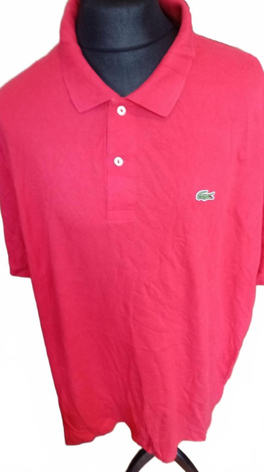 Lacoste Red Short Sleeve Polo Shirt with Logo - Size 11 - 2XG