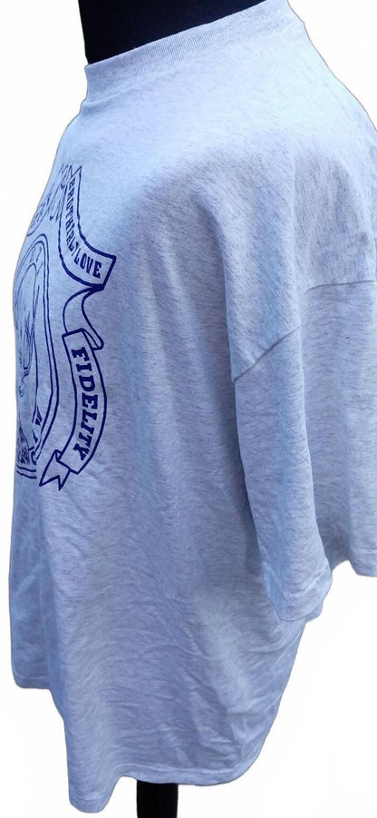 XXL Men's Grey Graphic T-Shirt with Stag and Inspirational Text