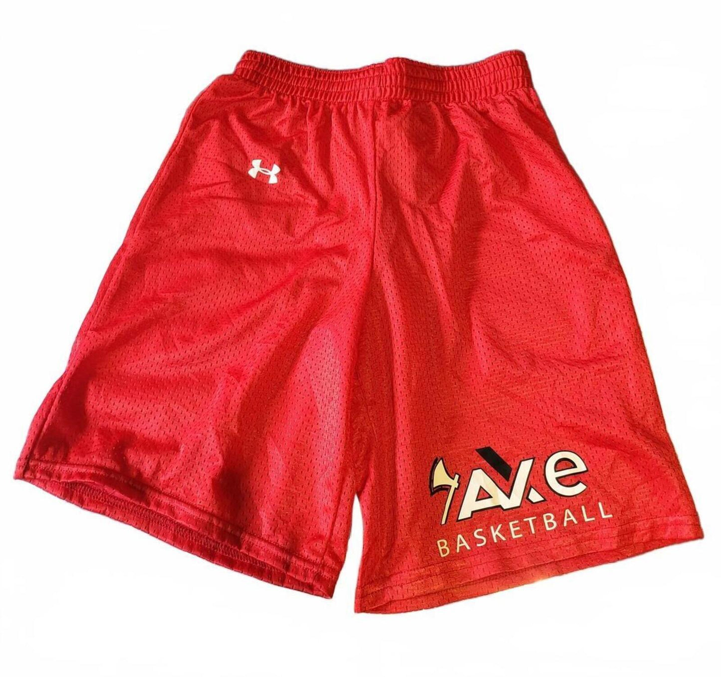 Under Armour Boys/Youth Large Basketball Shorts - Red - AXE Varsity Graphic