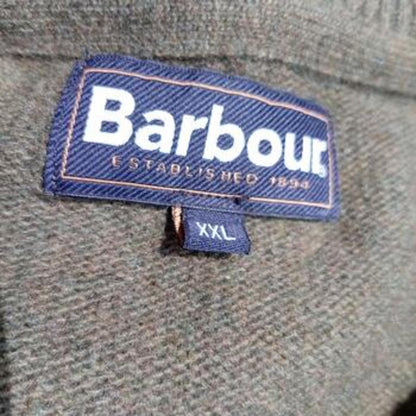 Barbour Men's Cable Knit Jumper Olive Green XXL 100% Lambswool (28" Pit to Pit)