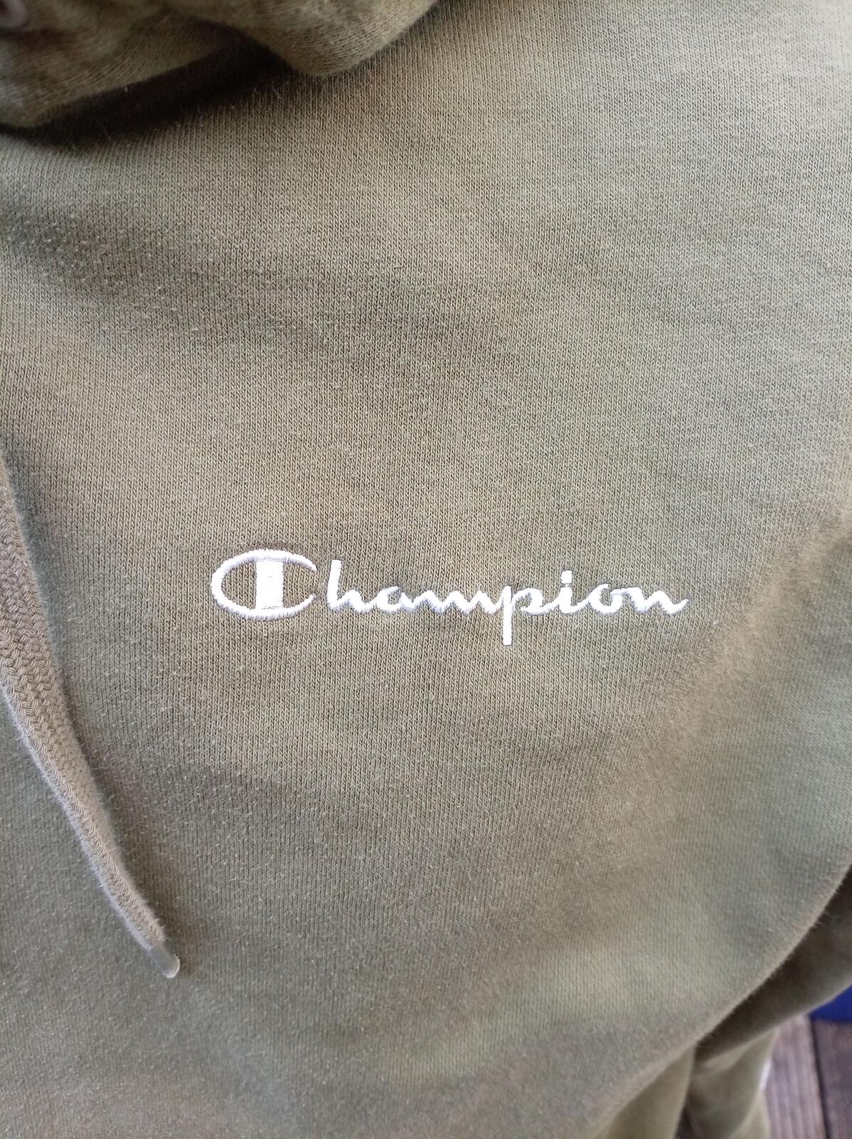 Champion Olive Green Hoodie with Front Pocket Large