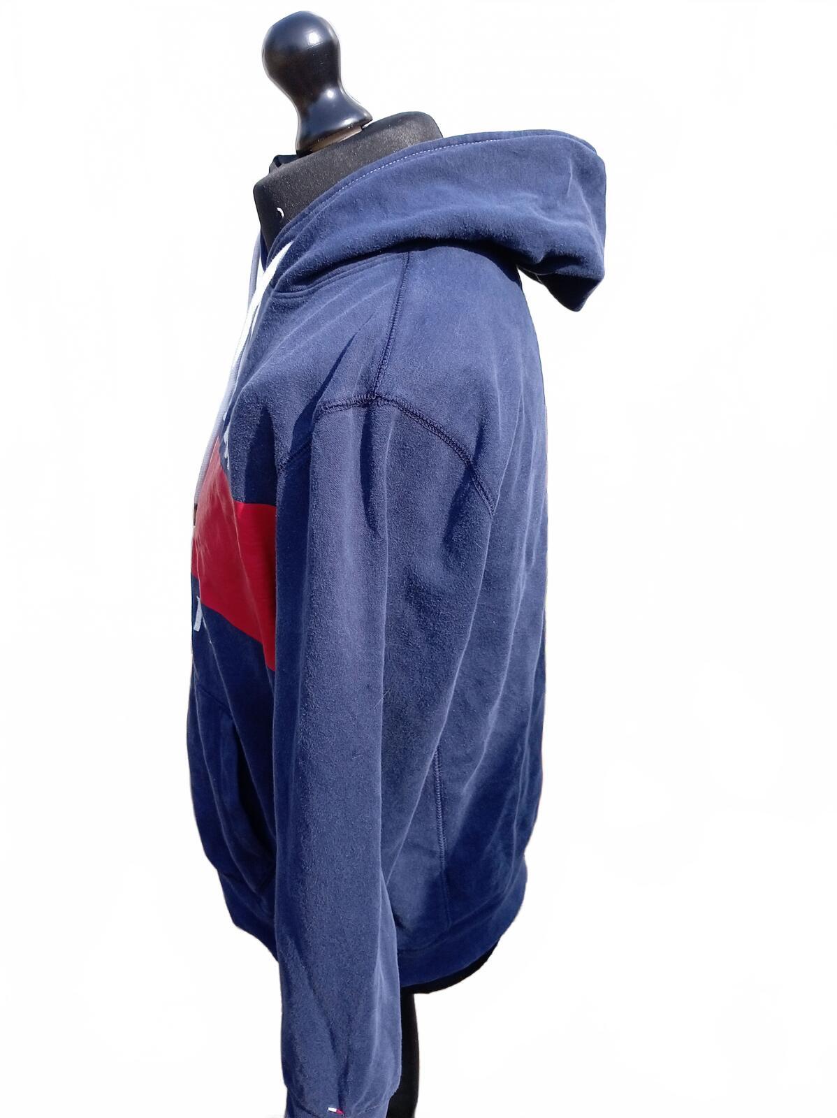 Tommy Hilfiger Navy Blue Hoodie with Logo Print Large