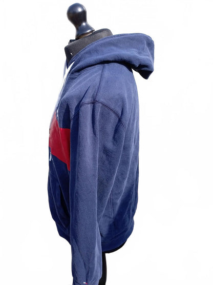 Tommy Hilfiger Navy Blue Hoodie with Logo Print Large