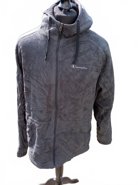 Beautiful Pre-Loved Champion Grey Hooded Zip-Up Jacket - XL