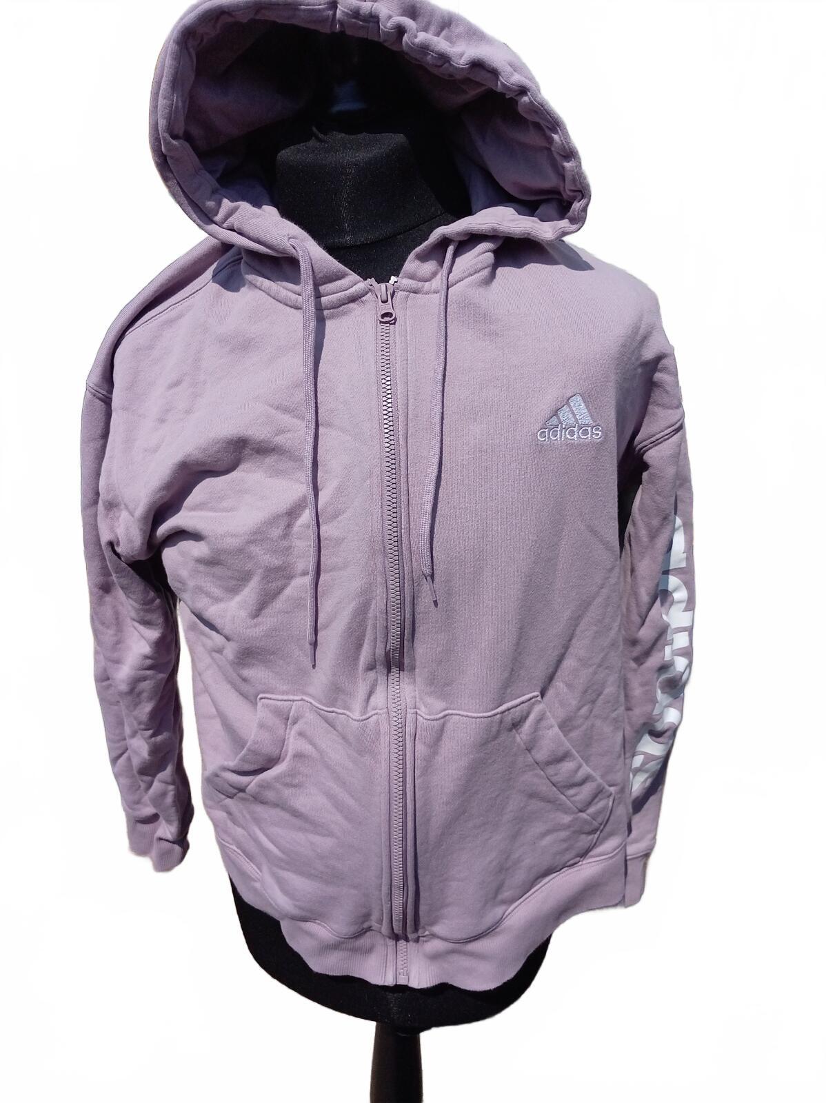 Adidas Lavender Zip-Up Hoodie with Logo Embroidery XL