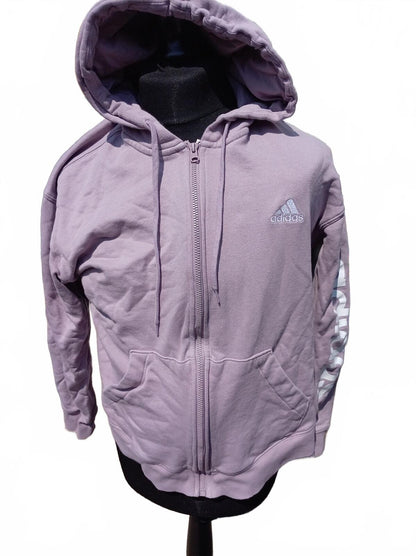 Adidas Lavender Zip-Up Hoodie with Logo Embroidery XL