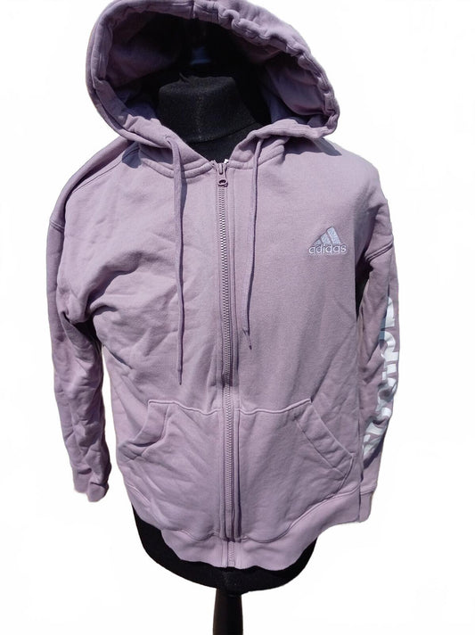Adidas Lavender Zip-Up Hoodie with Logo Embroidery XL