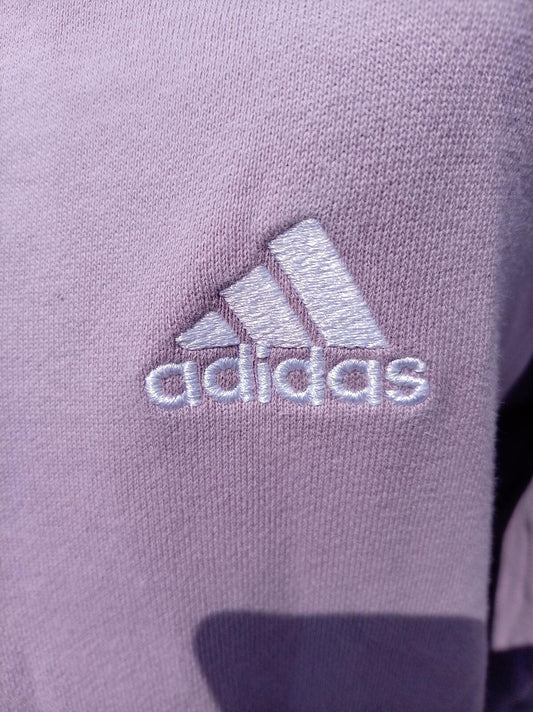Adidas Lavender Zip-Up Hoodie with Logo Embroidery XL
