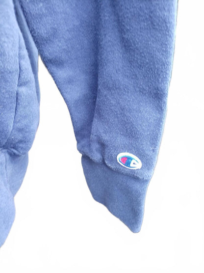 Champion Blue Crewneck Sweatshirt with Logo Embroidery - Large