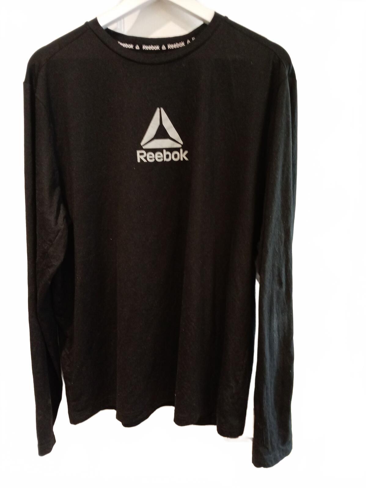 Reebok Black Long Sleeve Logo T-Shirt - Base Layer Style - XL