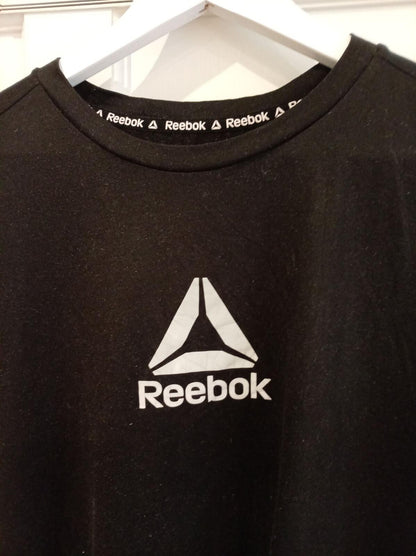 Reebok Black Long Sleeve Logo T-Shirt - Base Layer Style - XL