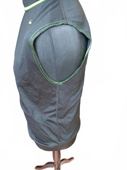 Nike Black Sleeveless Athletic Top with Green Stitching - Small