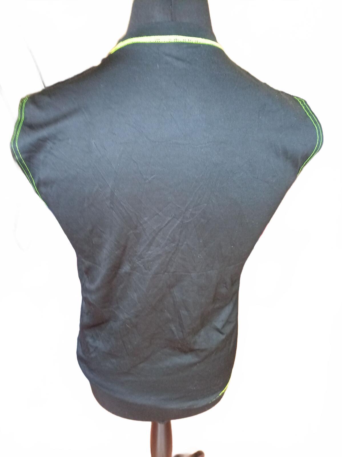 Nike Black Sleeveless Athletic Top with Green Stitching - Small