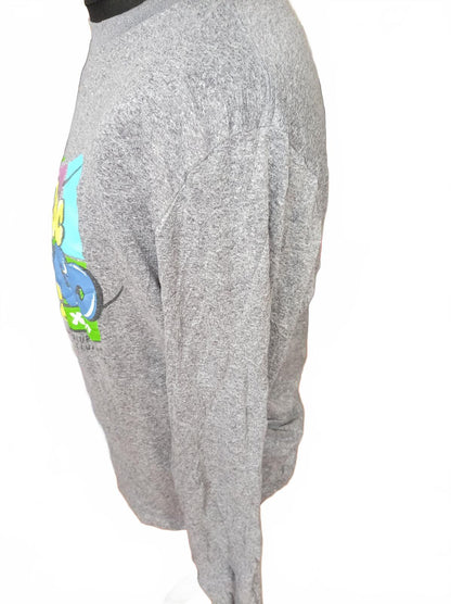 Nike Long Sleeve Grey Graphic T-Shirt Chicago Design - XL