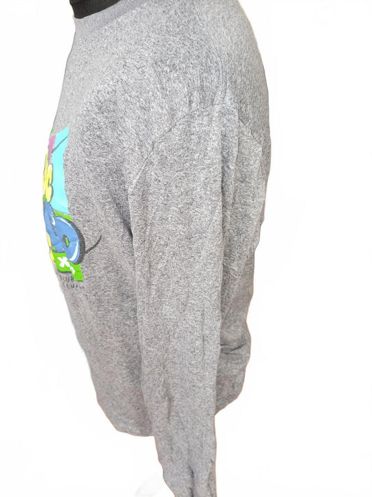 Nike Long Sleeve Grey Graphic T-Shirt Chicago Design - XL