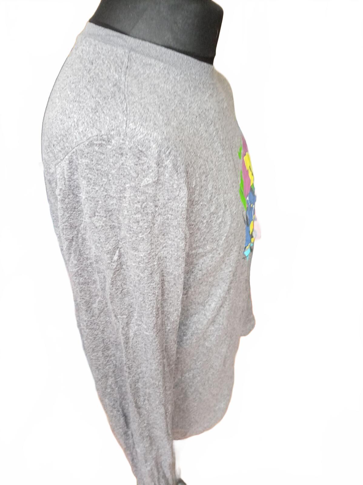 Nike Long Sleeve Grey Graphic T-Shirt Chicago Design - XL