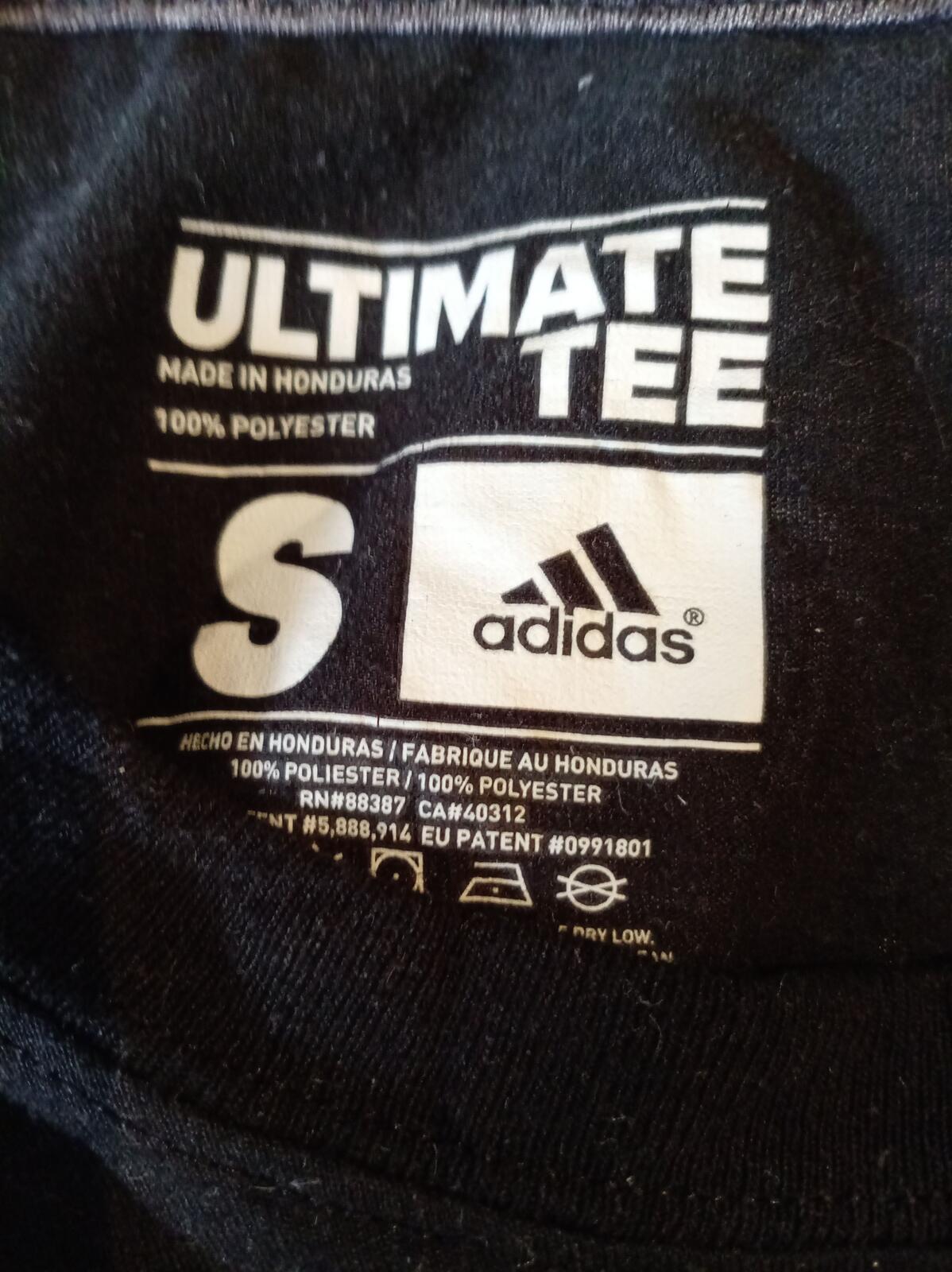 Adidas Ultimate Tee Black Polyester T-Shirt Small