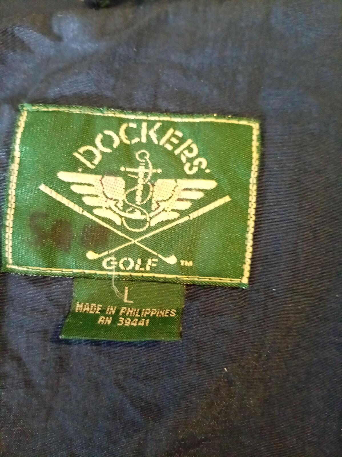 Dockers Golf - Lightweight Green Jacket with High Collar and Zip Closure - Large