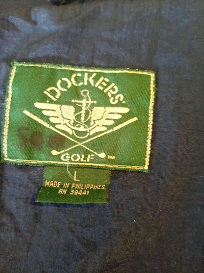 Dockers Golf - Lightweight Green Jacket with High Collar and Zip Closure - Large