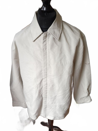 Dockers Beige Lightweight Casual Jacket with Embroidered Sleeve Detail - XL