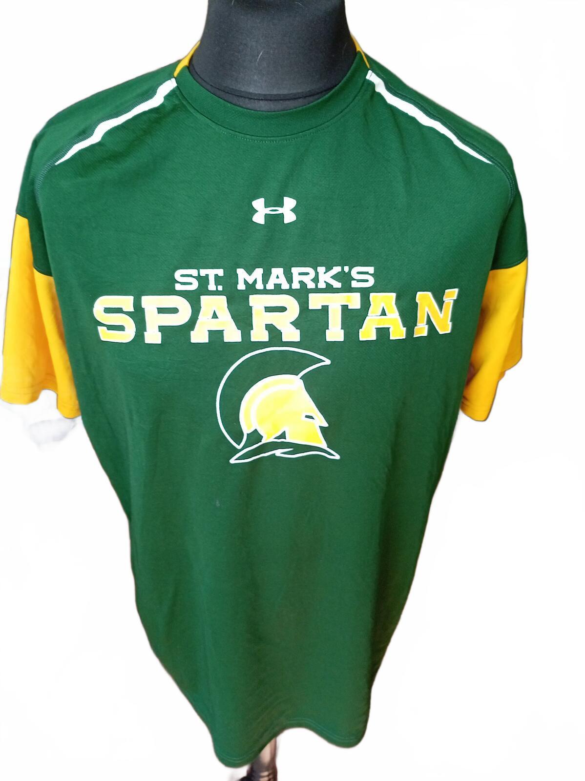 Under Armour St. Mark's Spartan Green and Yellow Sports T-Shirt - XL