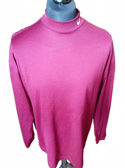 Nike Burgundy Long Sleeve Turtleneck Top - XL