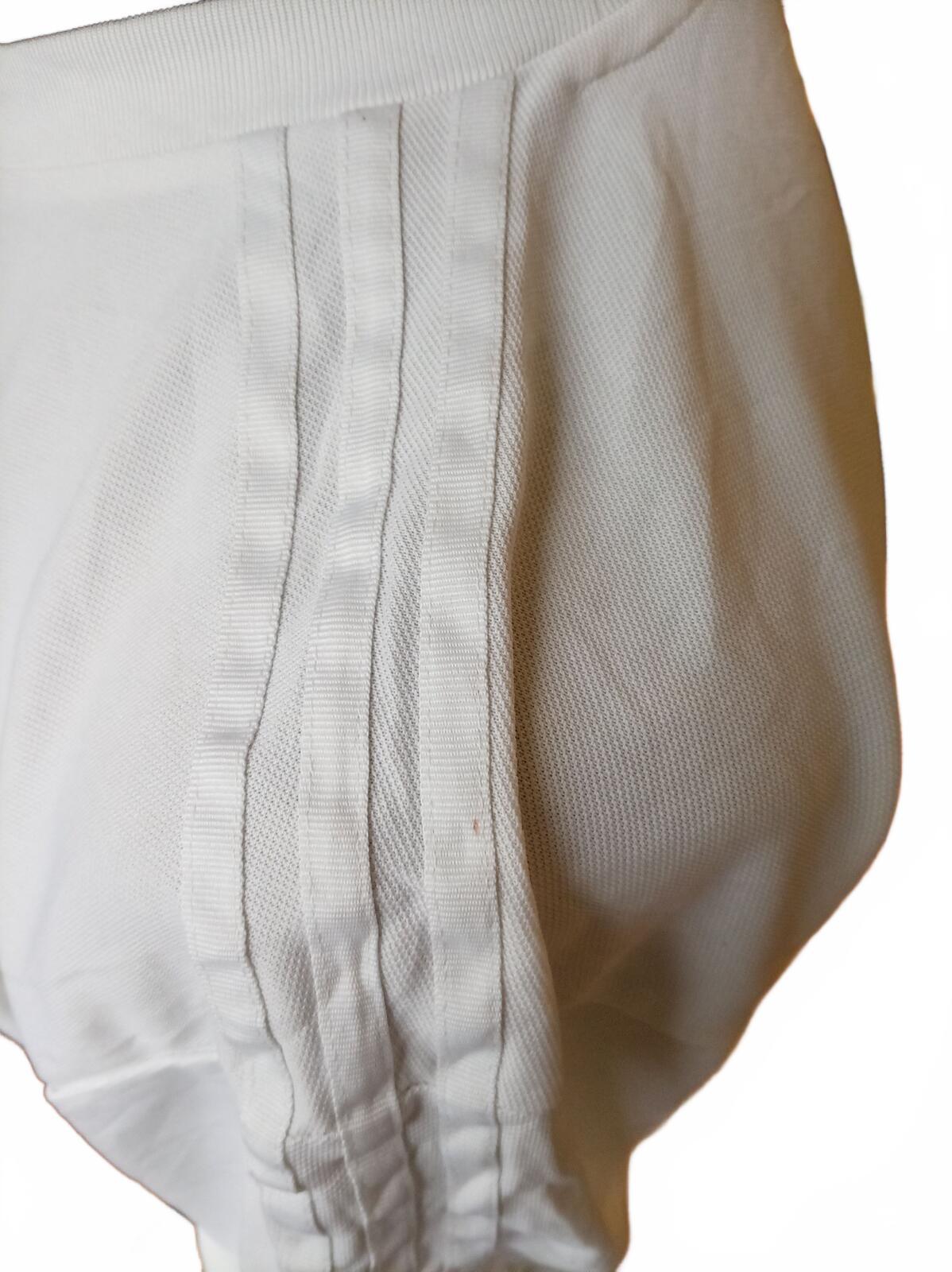 Adidas White Graphic T-Shirt with Angel Design and Side Stripe Detail - Size 10
