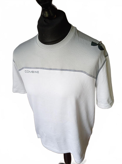 Under Armour Combine White and Grey Sports T-Shirt - Large (fits loose)