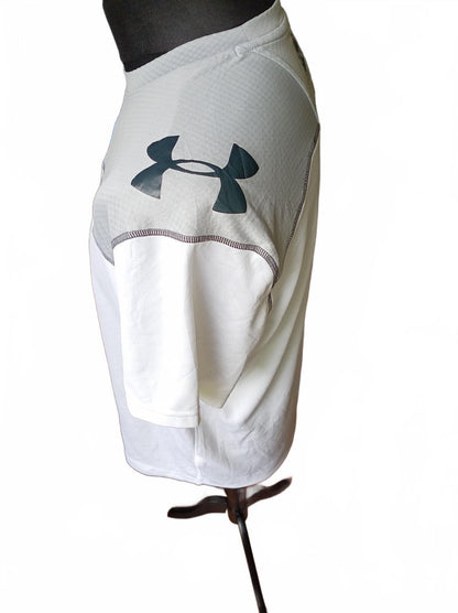 Under Armour Combine White and Grey Sports T-Shirt - Large (fits loose)