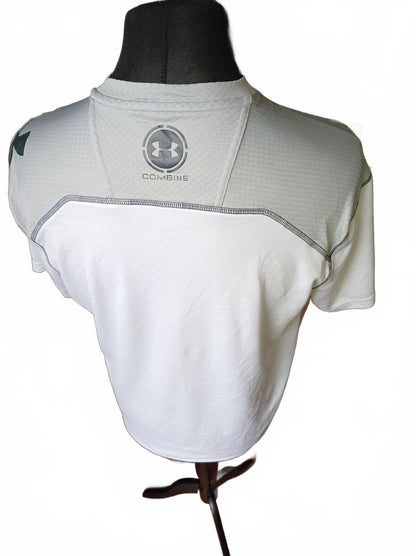 Under Armour Combine White and Grey Sports T-Shirt - Large (fits loose)
